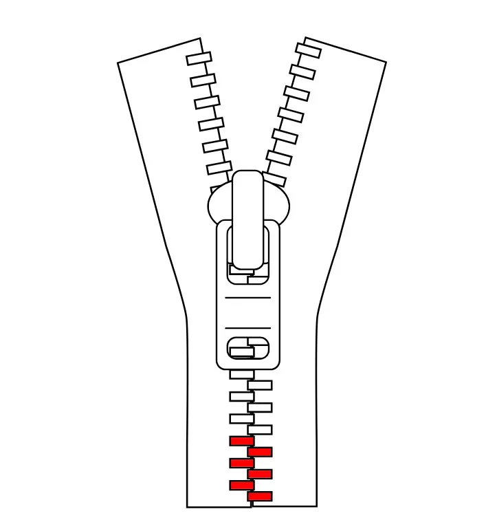 エレメントの端(赤の部分)をカット